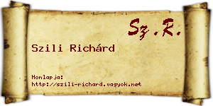 Szili Richárd névjegykártya